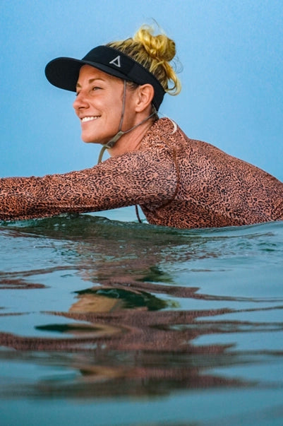 Kaiola Visor Surf Hat Pure Black  with Sun Protection