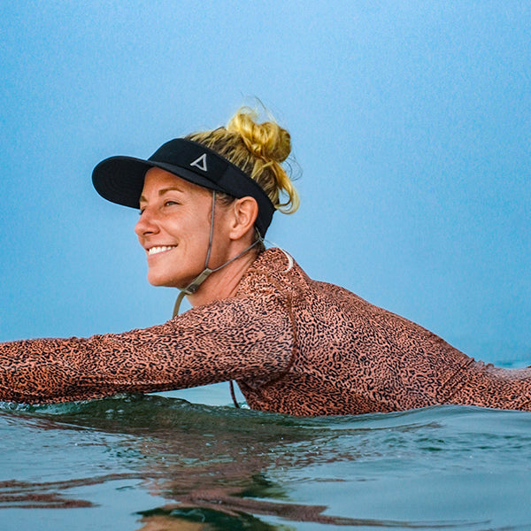 Kaiola Visor Surf Hat Pure Black Made for Water